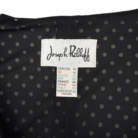 JOSEPH RIBKOFF Women's Cap Sleeve Polka Dot Dress Sz 14 - Picture 5 of 7